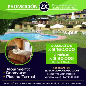 Promoción 2X Alojamiento con Piscina Termal - Abril
