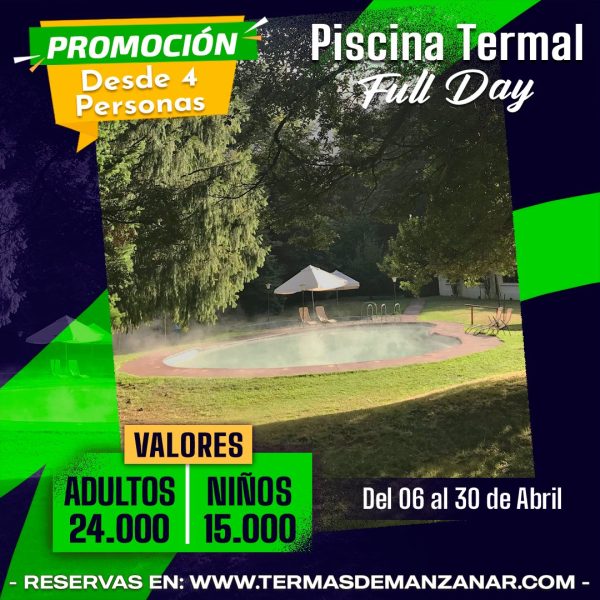 Promoción Piscina Full Day - Desde 4 Personas - Abril